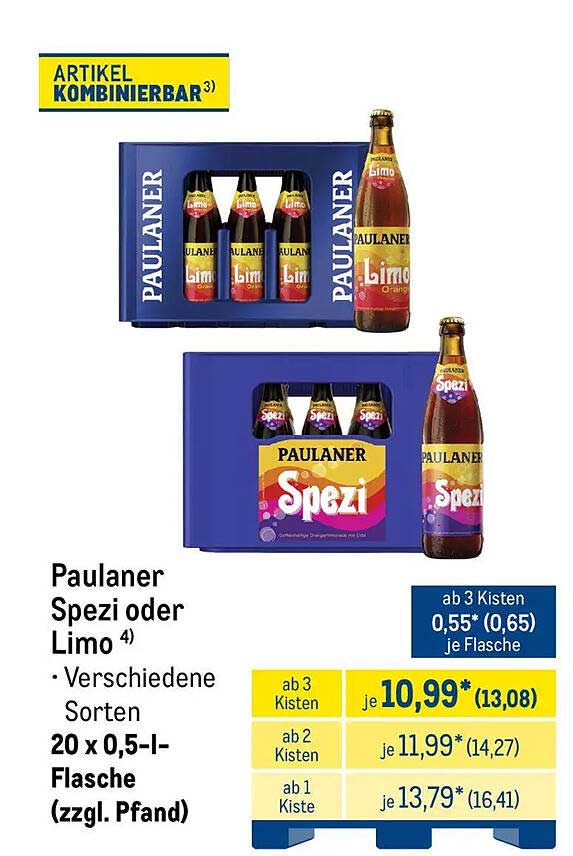 Paulaner Spezi oder Limo