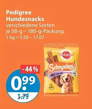 Pedigree Hundesnacks verschiedene Sorten je 58 g - 180-g-Packung 1 kg = 5.50