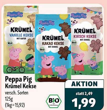 Peppa Pig Krümel Kekse versch. Sorten 125g