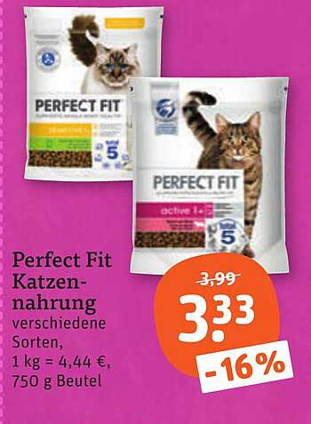 Perfect Fit Katzen-nahrung verschiedene Sorten, 1 kg = 4,44 €, 750 g Beutel