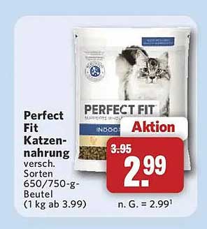 Perfect Fit Katzennahrung versch. Sorten 650/750-g-Beutel (1 kg ab 3,99)