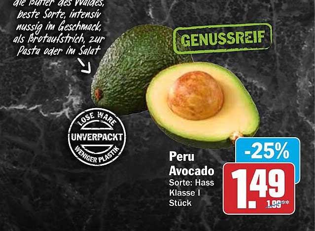 Peru Avocado Sorte: Hass Klasse I Stück