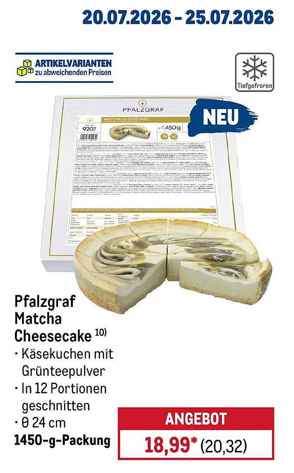 Pfalzgraf Matcha Cheesecake