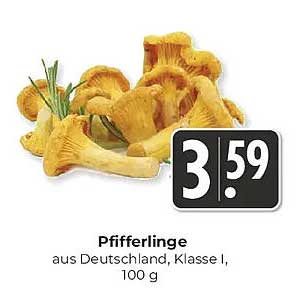 Pfifferlinge aus Deutschland, Klasse 1, 100 g