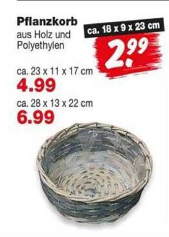 Pflanzkorb aus Holz und Polyethylen