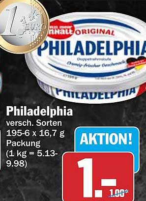 Philadelphia versch. Sorten 195-6 x 16,7 g Packung (1 kg = 5.13-9.98)