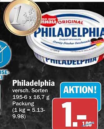 Philadelphia versch. Sorten 195-6 x 16,7 g Packung (1 kg = 5.13-9.98)