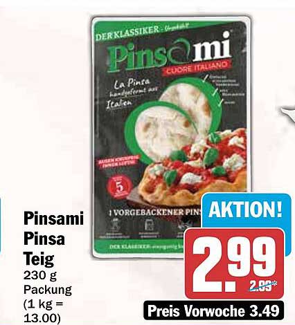 Pinsami Pinsa Teig 230 g Packung (1 kg = 13.00)