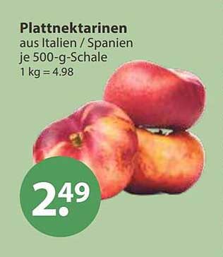 Plattnektarinen aus Italien / Spanien je 500-g-Schale