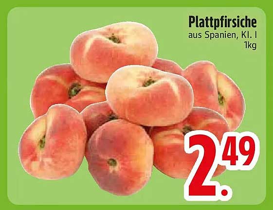 Plattpfirsiche aus Spanien, Kl. I 1kg