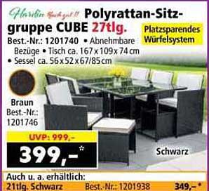 Polyrattan-Sitzgruppe CUBE 27tlg.