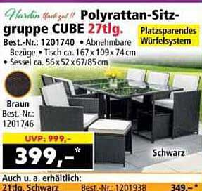 Polyrattan-Sitzgruppe CUBE 27tlg.