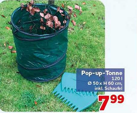 Pop-up-Tonne 120 l Ø 50 x H 60 cm, inkl. Schaufel