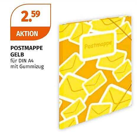POSTMAPPE GELB für DIN A4 mit Gummizug