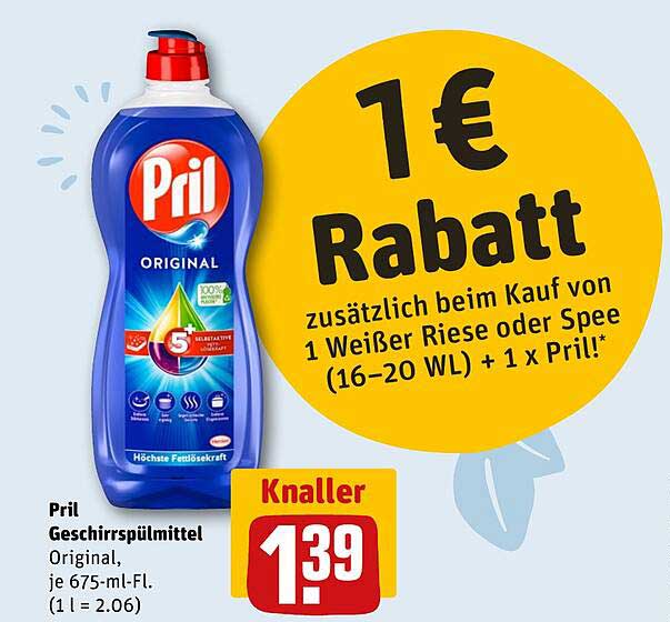 Pril Geschirrspülmittel Original, je 675-ml-Fl.
