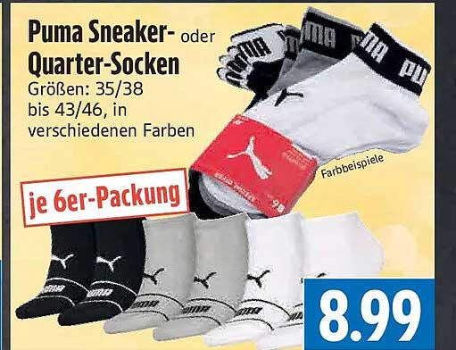 Puma Sneaker- oder Quarter-Socken