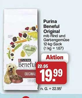 Purina Beneful Original mit Rind und Gartengemüse 12-kg-Sack (1 kg = 1.67)