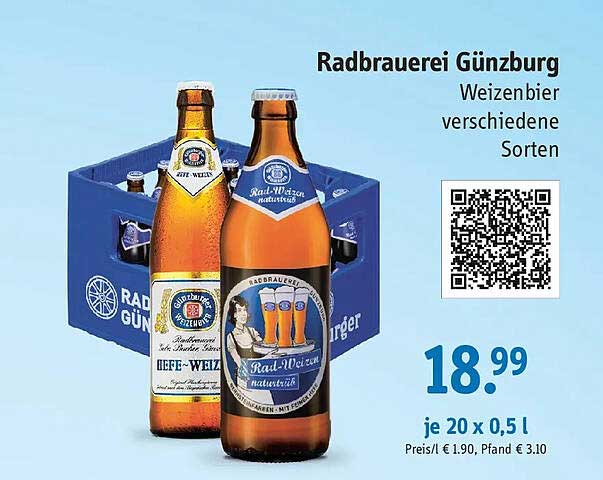 Radbrauerei Günzburg Weizenbier verschiedene Sorten