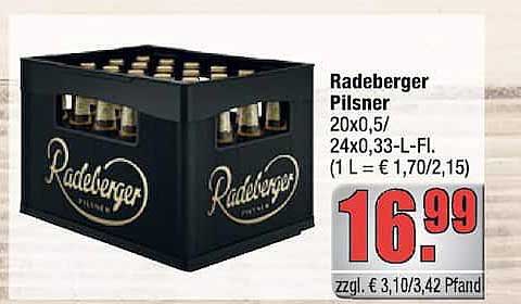 Radeberger Pilsner 20x0,5 / 24x0,33-L-Fl. (1 L = € 1,70/2,15)