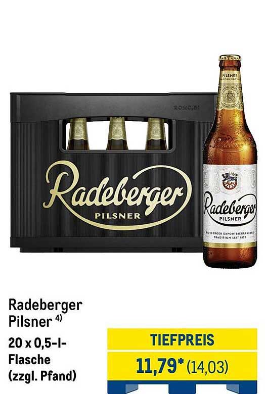 Radeberger Pilsner ⁴) 20 x 0,5-l-Flasche (zzgl. Pfand)