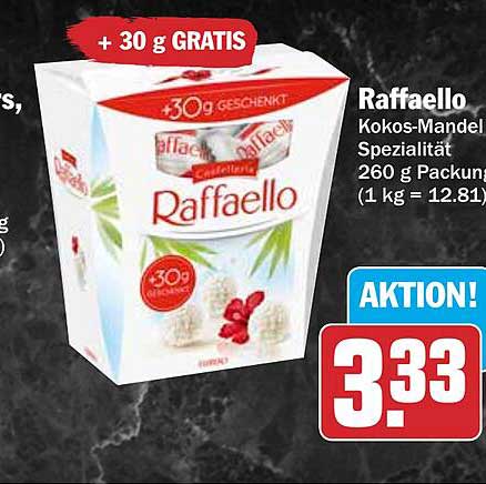 Raffaello Kokos-Mandel Spezialität 260 g Packung (+30 g GRATIS)
