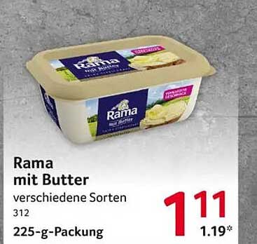 Rama mit Butter verschiedene Sorten 225-g-Packung