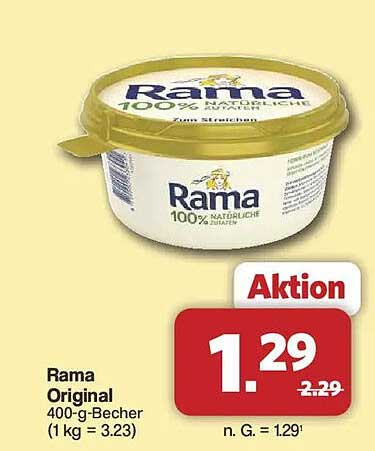 Rama Original 400-g-Becher (1 kg = 3.23)