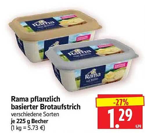 Rama pflanzlich basierter Brotaufstrich