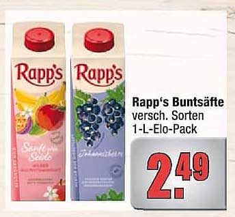 Rapp's Buntsäfte versch. Sorten 1-L-Elo-Pack