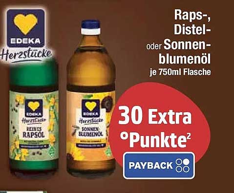 Raps-, Distel- oder Sonnenblumenöl je 750ml Flasche