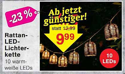 Rattan-LED-Lichterkette