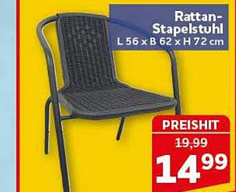 Rattan-Stapelstuhl L 56 x B 62 x H 72 cm