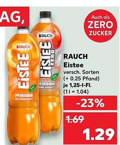RAUCH Eistee versch. Sorten (+ 0.25 Pfand) je 1,25-l-Fl. (1 l = 1.04)