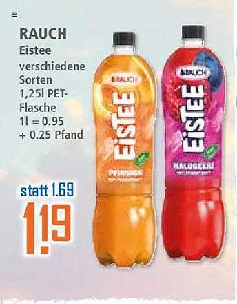 RAUCH Eistee verschiedene Sorten 1,25l PET-Flasche 1l = 0.95 + 0.25 Pfand