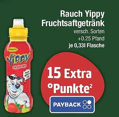 Rauch Yippy Fruchtsaftgetränk versch. Sorten +0.25 Pfand je 0,33l Flasche