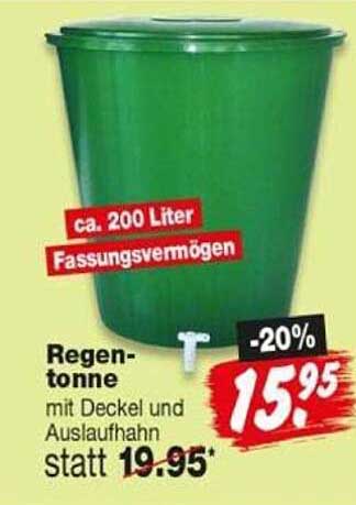 Regen-tonne mit Deckel und Auslaufhahn