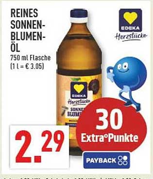 REINES SONNENBLUMEN-ÖL 750 ml Flasche (1 l = € 3.05)