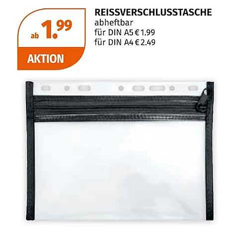 REISSVERSCHLUSSTASCHE abheftbar für DIN A5 €1.99 für DIN A4 €2.49