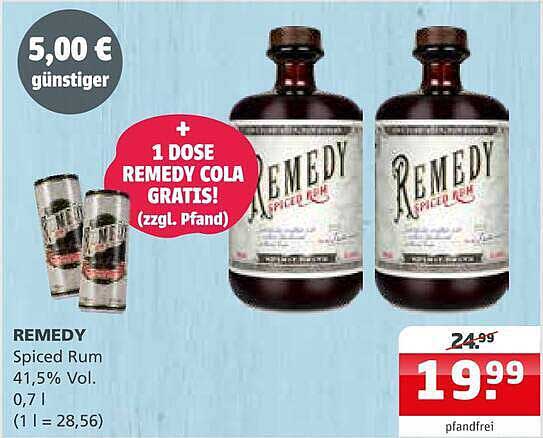 REMEDY Spiced Rum 41,5% Vol. 0,7 l