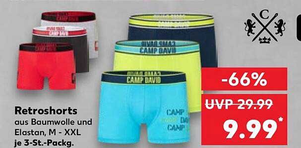 Retroshorts aus Baumwolle und Elastan, M - XXL je 3-St.-Packg.