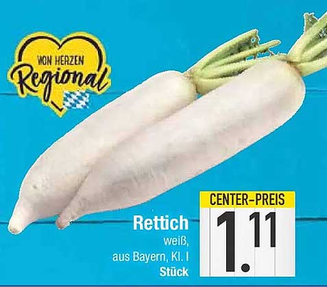 Rettich weiß, aus Bayern, Kl. I, Stück