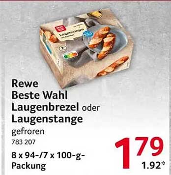 Rewe Beste Wahl Laugenbrezel oder Laugenstange gefroren