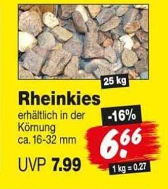 Rheinkies erhältlich in der Körnung ca. 16-32 mm