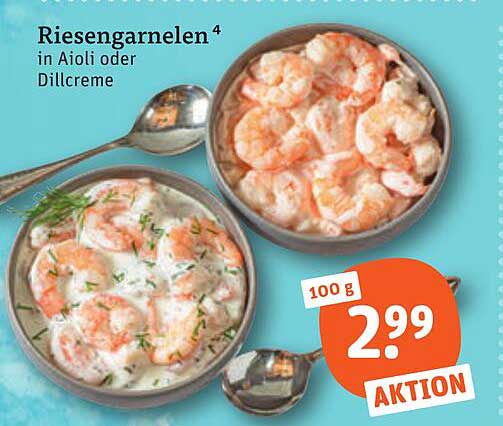 Riesengarnelen in Aioli oder Dillcreme