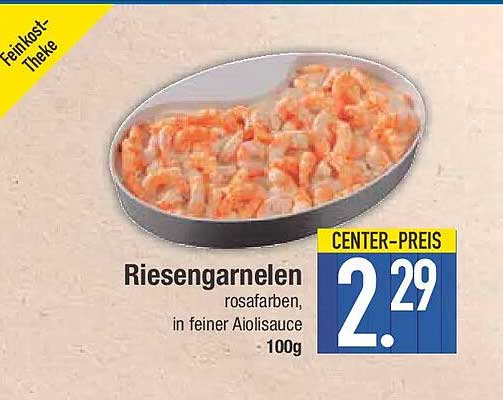 Riesengarnelen rosafarben, in feiner Aiolisauce, 100g