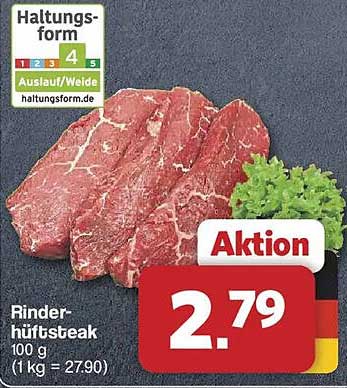 Rinder-hüftsteak 100 g (1 kg = 27.90)