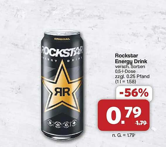 Rockstar Energy Drink versch. Sorten 0,5-l-Dose zzgl. 0.25 Pfand (1 l = 1.58)