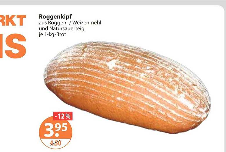 Roggenkopf aus Roggen- / Weizenmehl und Natursauerteig je 1-kg-Brot