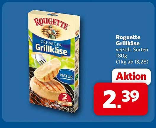 Roguette Grillkäse versch. Sorten 180g (1 kg ab 13,28)