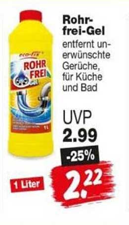 Rohr-frei-Gel entfernt unerwünschte Gerüche, für Küche und Bad